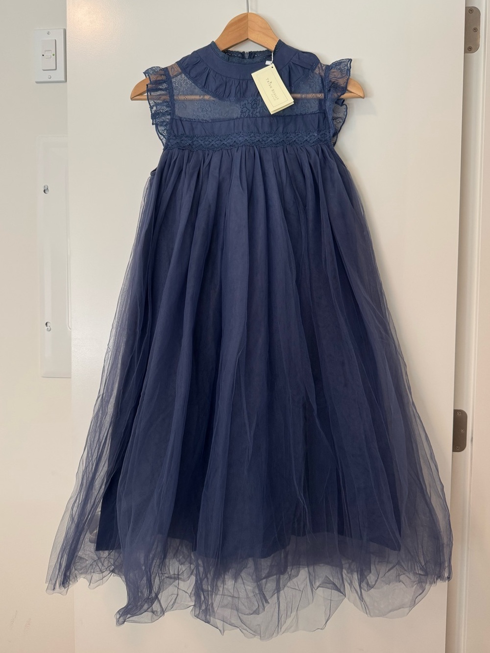 Trish Scully Girls Navy Lace & Tulle Formal Gown NWT Size 14